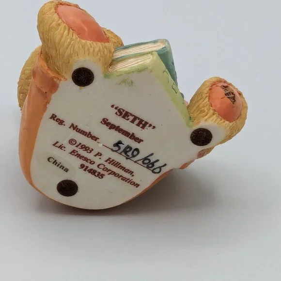 Cherished Teddies 1993 Seth School Days September Bear Figurine (914835) - Picture 6 of 11